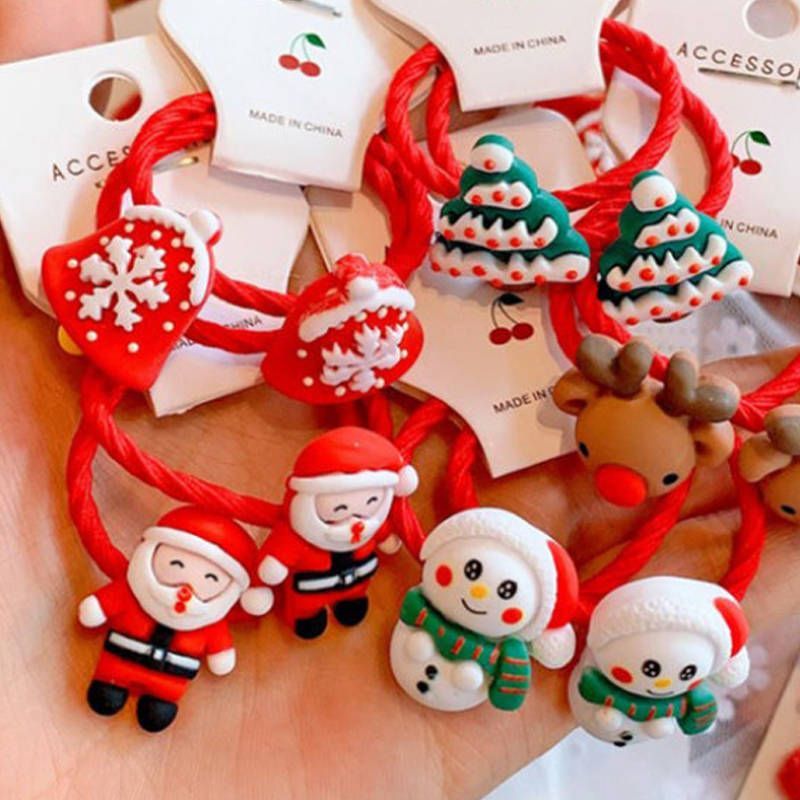 ヘアアクセサリー 10本セット入り クリスマスヘアゴム