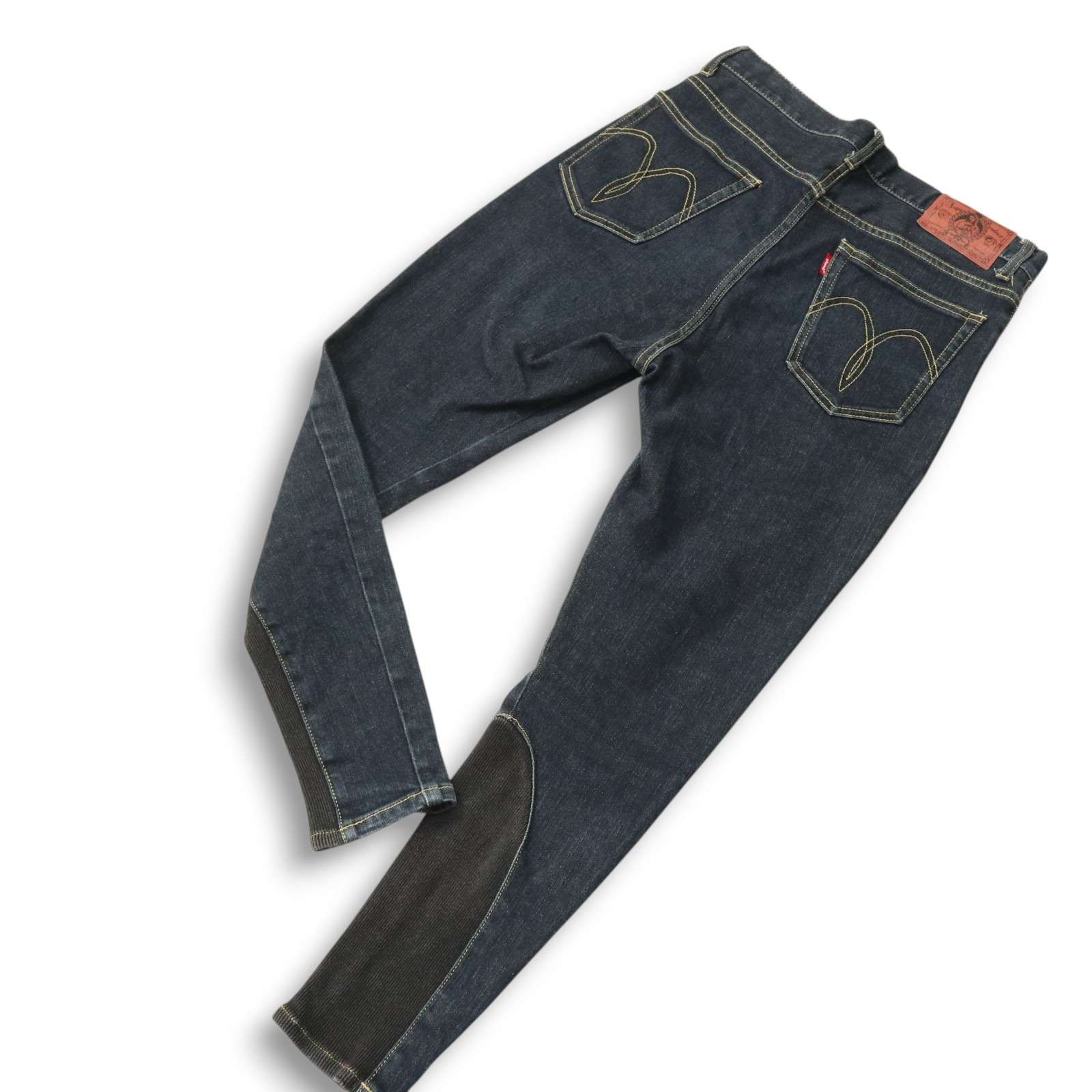 glamb グラム 【Poly denim】通年 リブ切替 ストレッチ スキニー