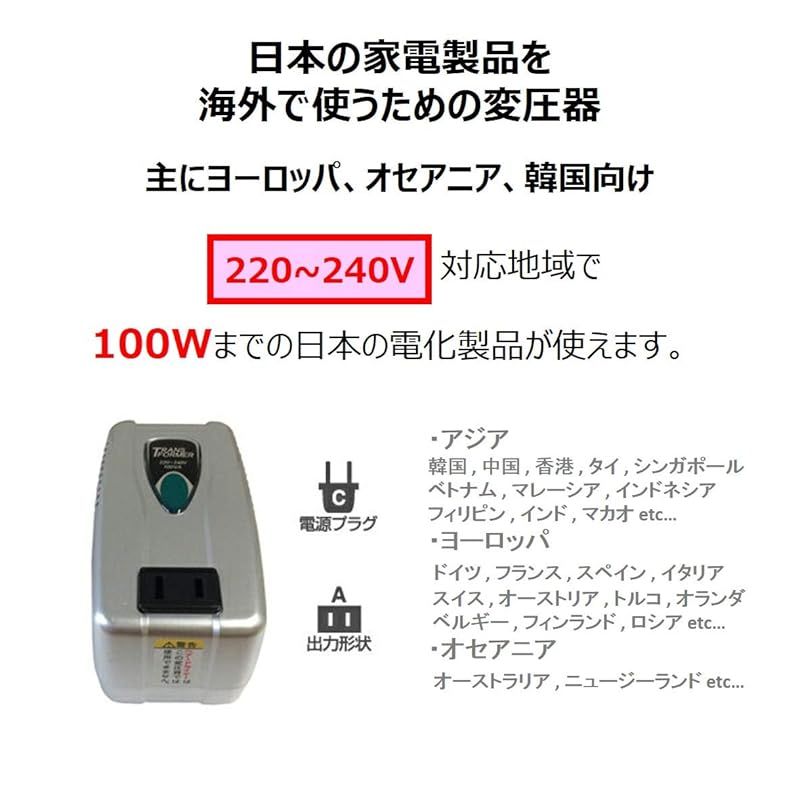 カシムラ Kashimura 海外用変圧器 220-240V 100VA NTI-1002 0