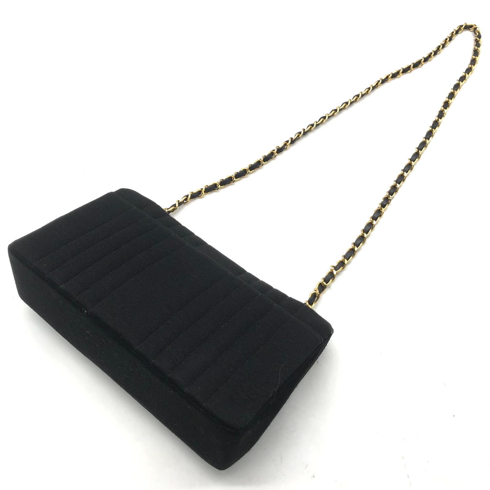 良品 CHANEL シャネル ココマーク コットンジャージ マドモアゼル チェーン ショルダー バッグ ブラック a2356 CHANEL シャネル ココマーク コットンジャージ マドモアゼル チェーン