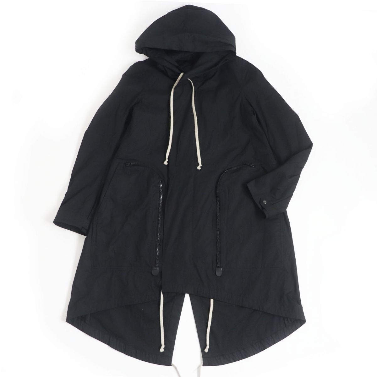 美品□21SS Rick Owens/リックオウエンス RU21S6971-TE BAUHAUS PARKA バウハウス モッズコート/デザインコート ブラック 48 正規品 メンズ