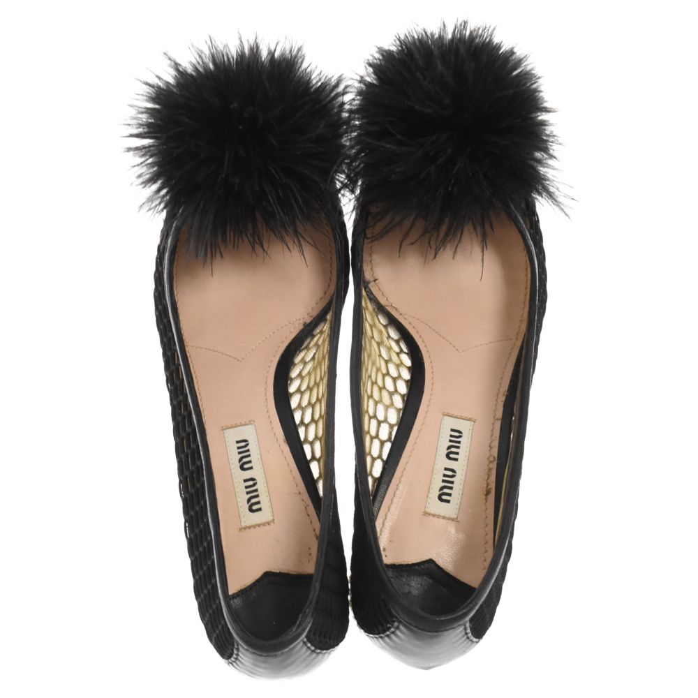 miumiu ファーヒールミュール