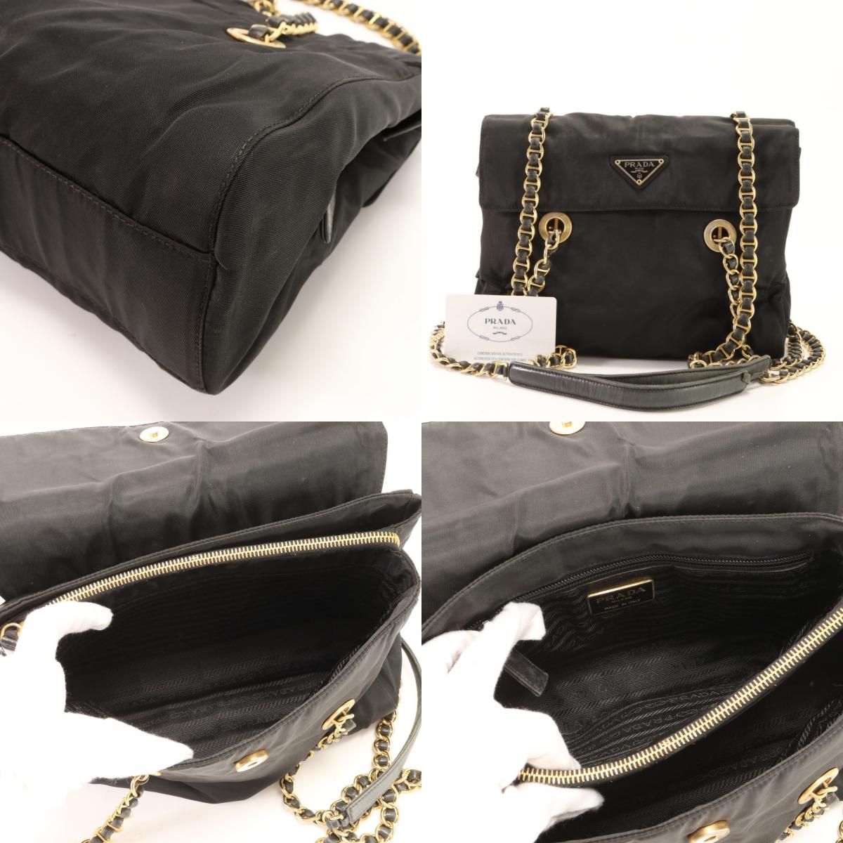 プラダ ギャランティ付 テスート ナイロン 三角ロゴ チェーン