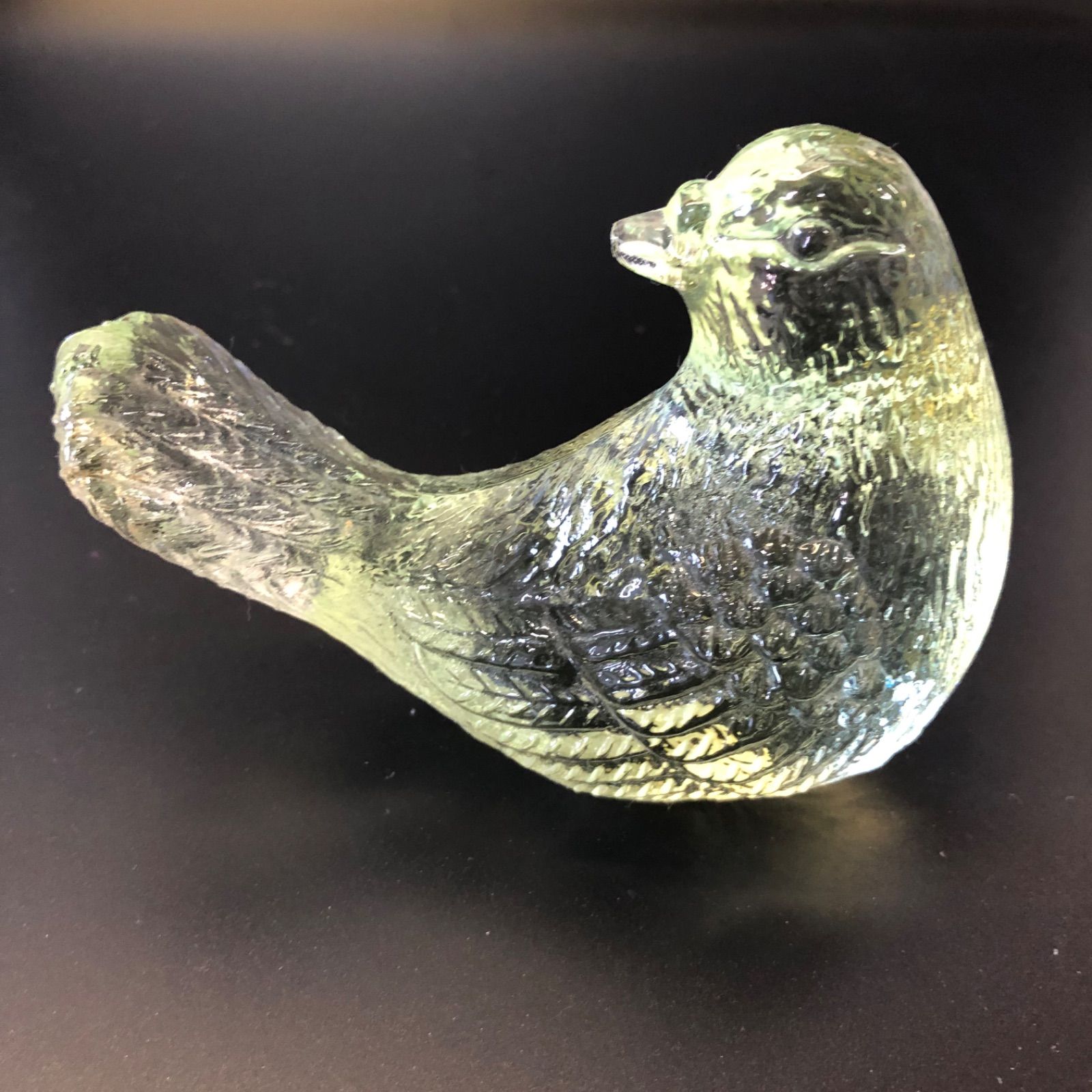 北欧 ガラスの鳥の置物（オブジェ）スウェーデン ビンテージ 鳥