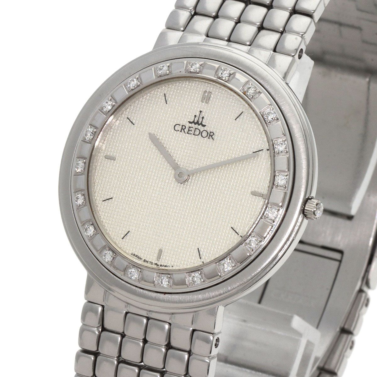 SEIKO セイコー 8N70-6030 クレドール ダイヤモンド 腕時計 SS SS 