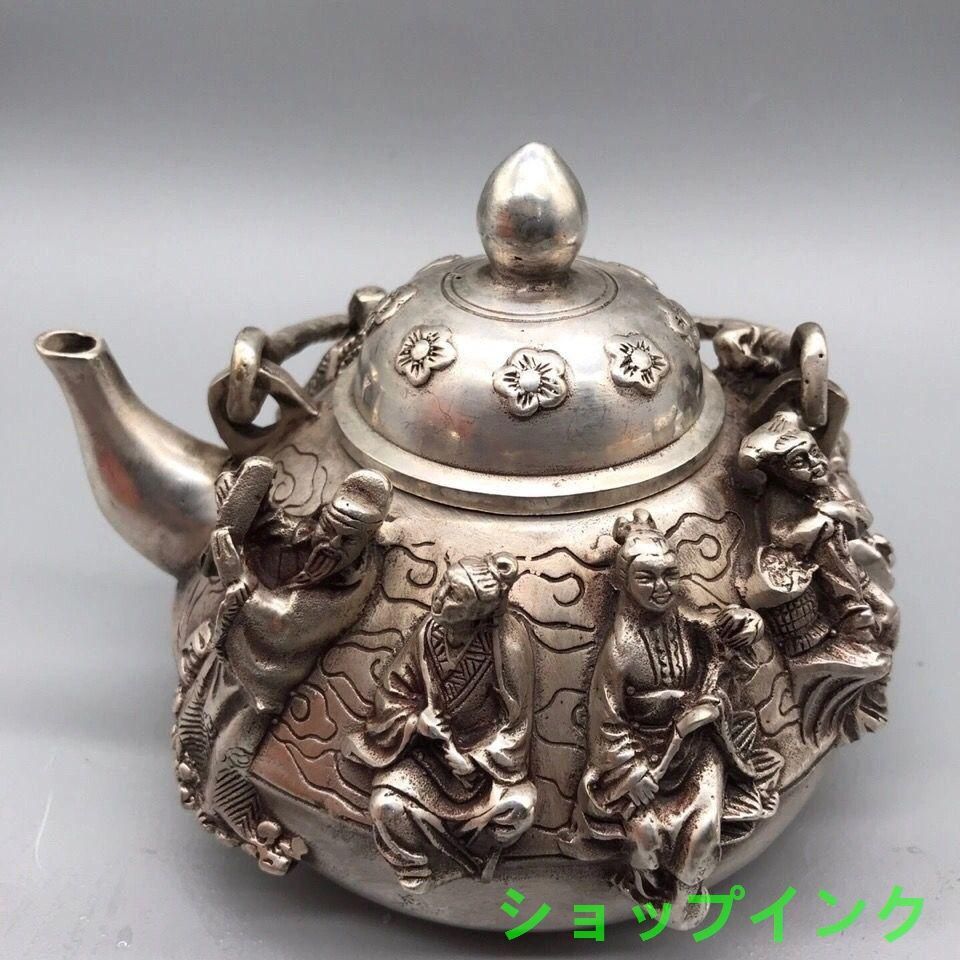 銅器 浮彫麒麟提梁壺 茶壺 酒壺 煎茶道具 装飾品 工芸品 美術品 置物 八仙高提梁壺 銅壺 茶壺 茶道具 煎茶道具 工芸品 美術品 置物 八仙