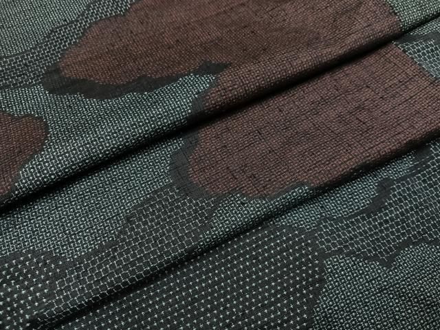 平和屋着物○結城紬 100亀甲 雲重ね文 正絹 逸品 AAAY9000ph