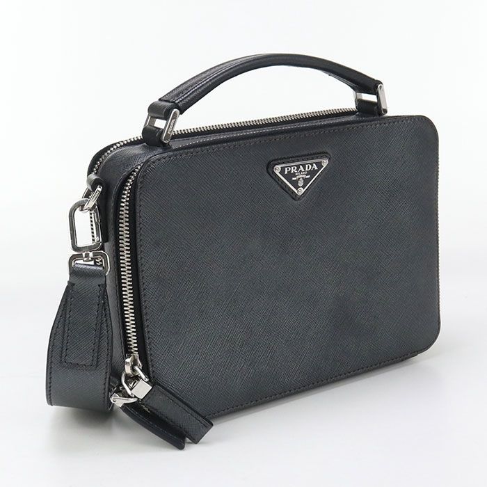 ☆人気☆【PRADA】☆サフィアーノレザー ハンドバッグ☆BLACK☆ Prada ドゥーブレ サフィアーノレザー ハンドバッグ | ブラック