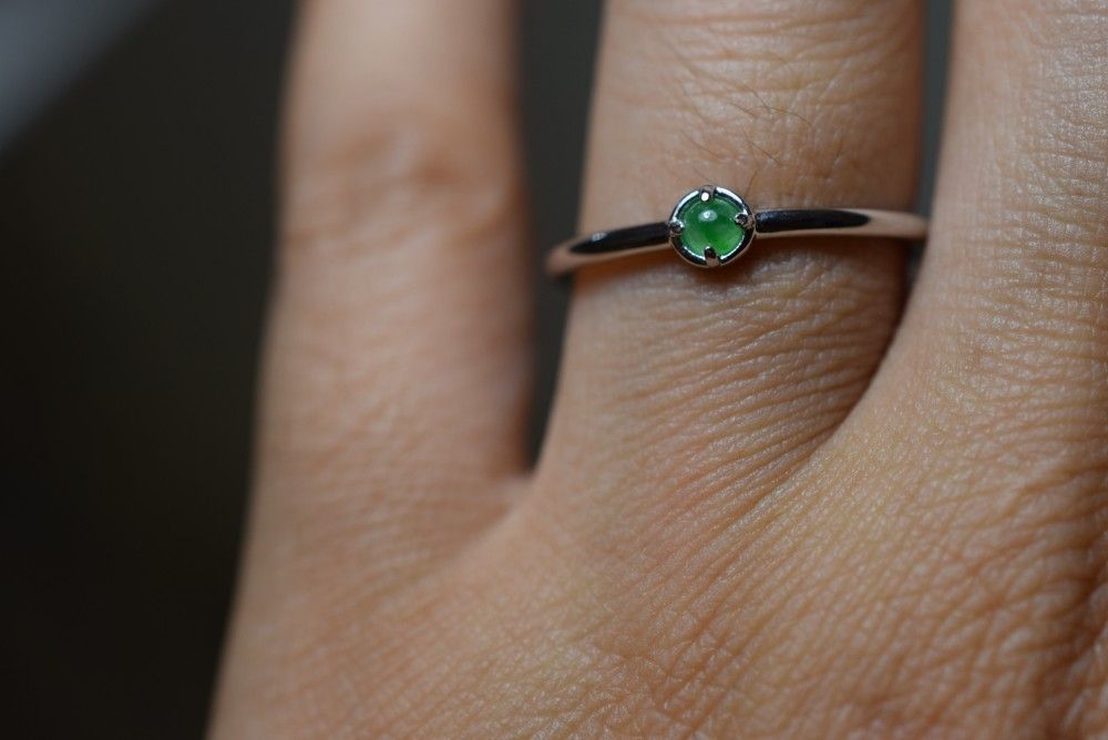 RS8-30 一点物 氷種 果陽緑 ミャンマー産 本翡翠 リング 指輪