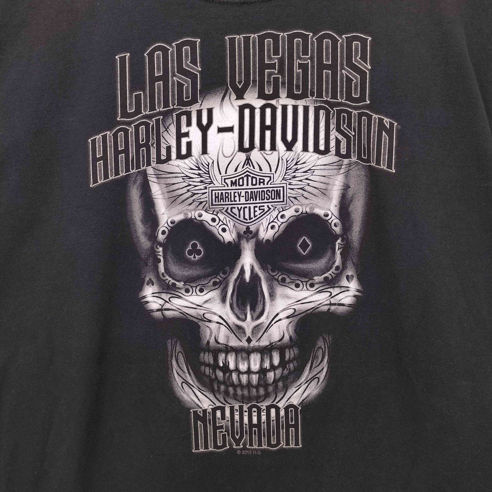 ハーレーダビッドソン HARLEY-DAVIDSON 両面プリント スカル フレイム 
