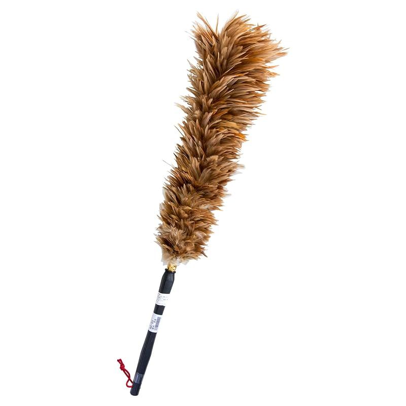 ESCI 【日本製】職人による手造り 毛ばたき 鶏毛 全長約70cm M-55