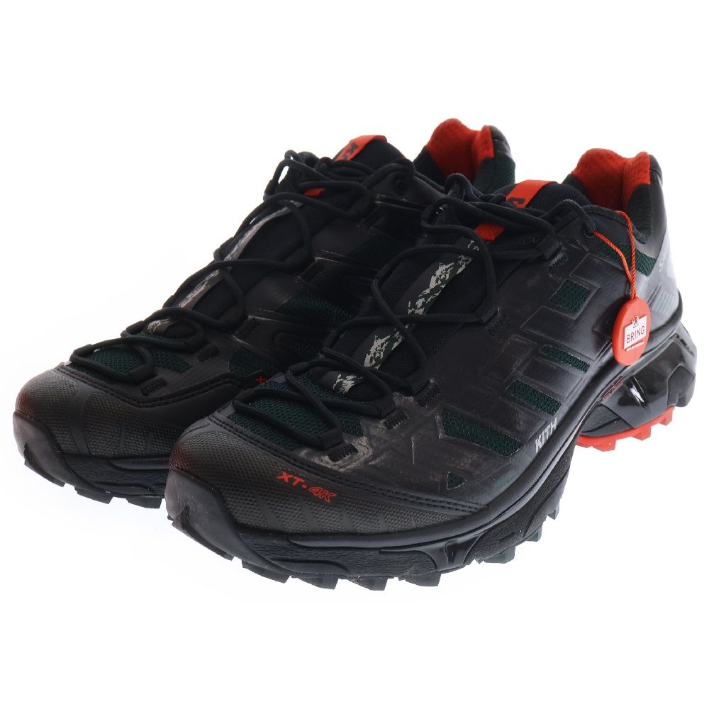 24AW Salomon XT-4K ブラック/レッド 28cm KITH (キス) 24AW ×Salomon XT-4K サロモン ローカットスニーカー US10