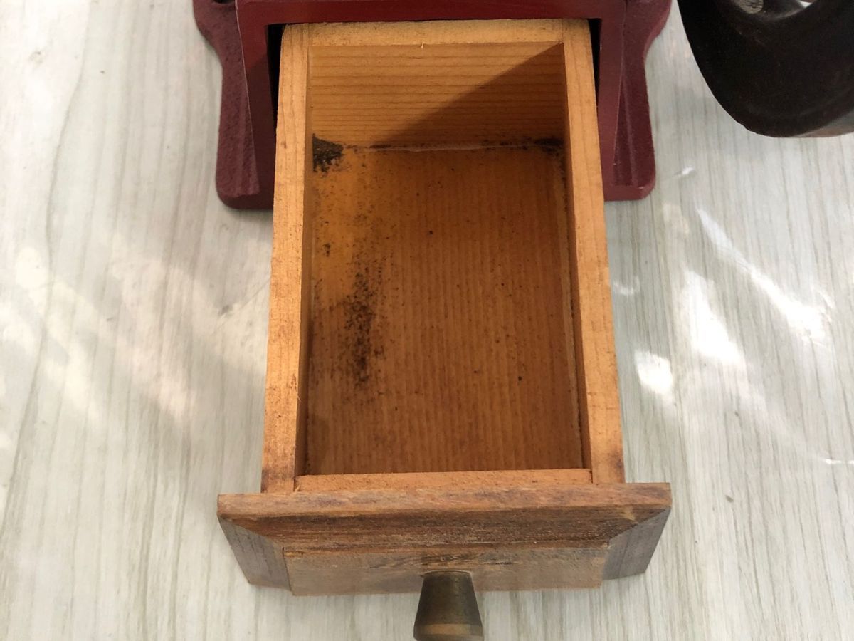 3-△現状品 カリタ 手動式 コーヒーミル レッド 赤 RED kalita