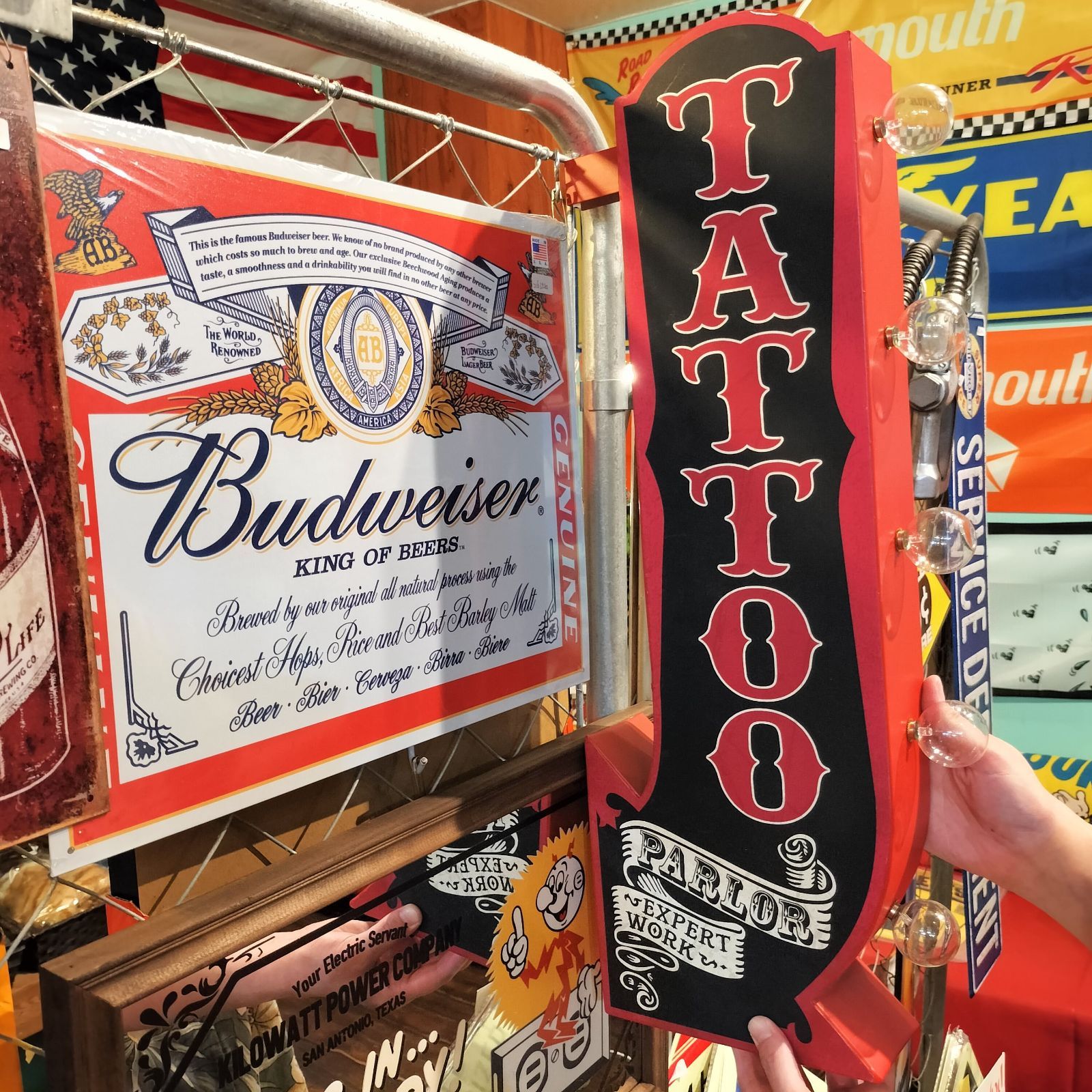 Amazon.co.jp: マーキーサインライト BAR ガレージ 看板 ガレージ