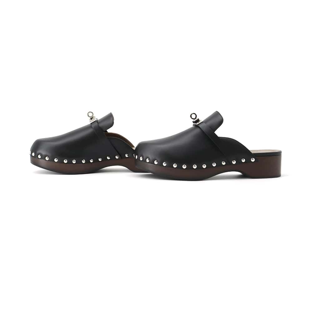 エルメス カルロッタ サボ 37 黒 ブラック エルメス ブラック レザー