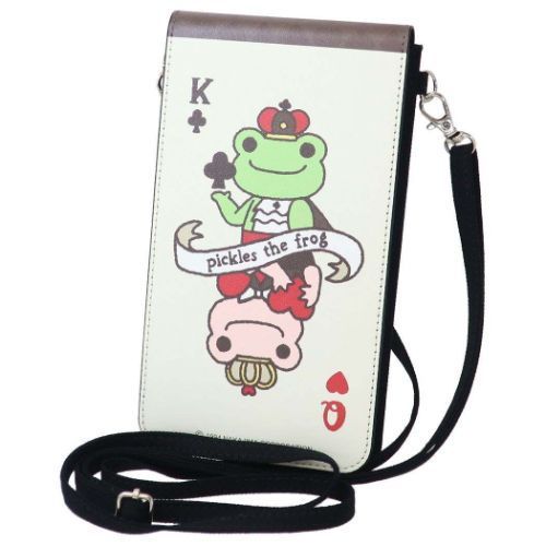 【メール便】かえるのピクルス キャラクター スマホポーチ ICカード対応 スマートフォンポーチ キング＆クイーン