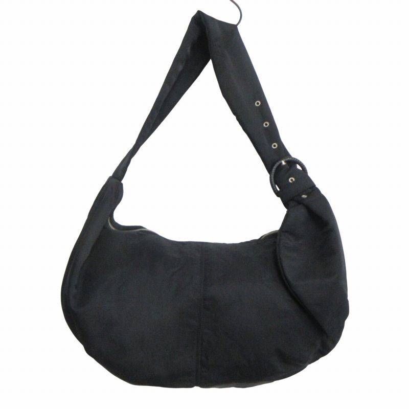 新品 fluss ショルダーバッグ フルス Fluss フルス 24aw Gathered Belt Cross Bag-Black ナイロン クロス