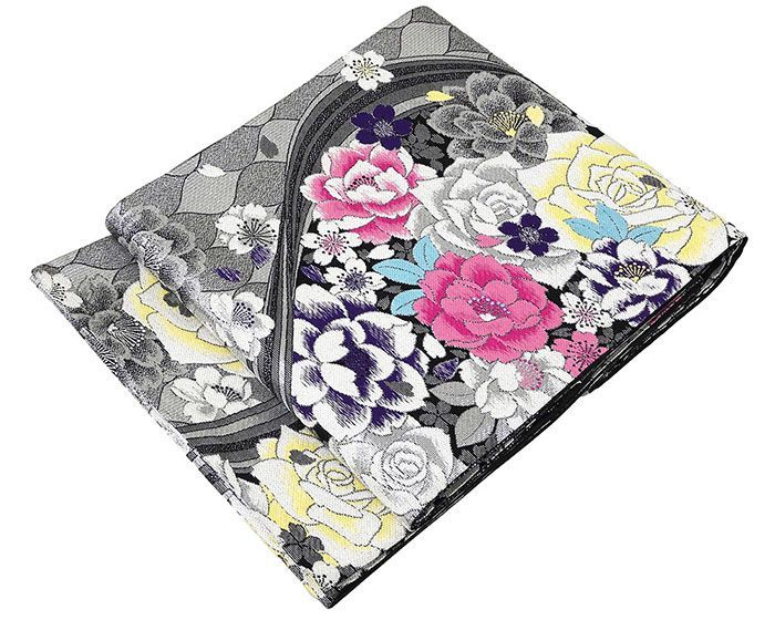 袋帯 正絹 薔薇桜模様 良品 リサイクル 中古 フォーマル 礼装用