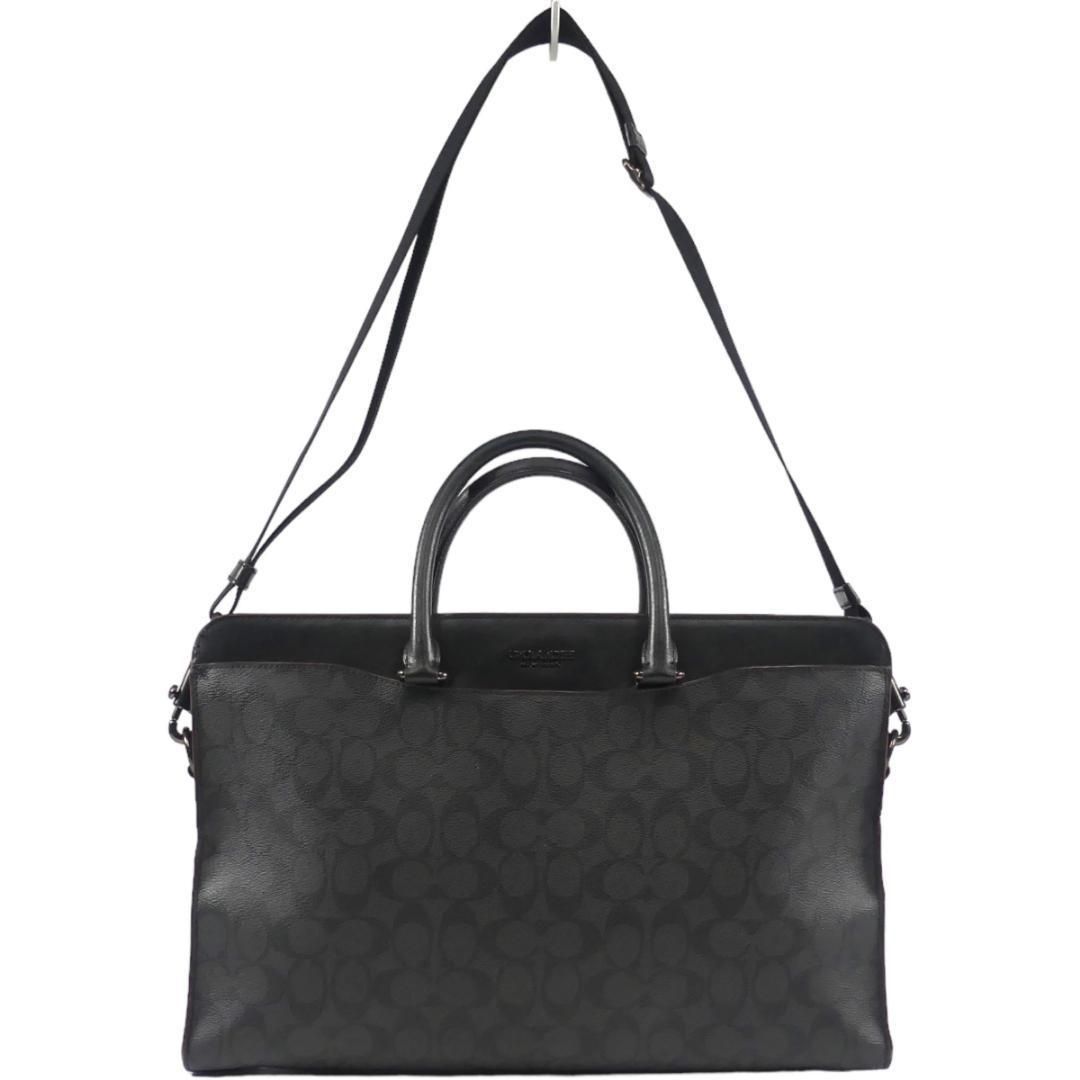 ビジネスバッグ 本革 メンズ COACH コーチ シグネチャー 黒 NR3315
