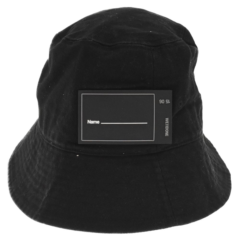 売れ筋がひ贈り物！ WE11DONE ブラックレザーバケットハット ロゴ入り 帽子