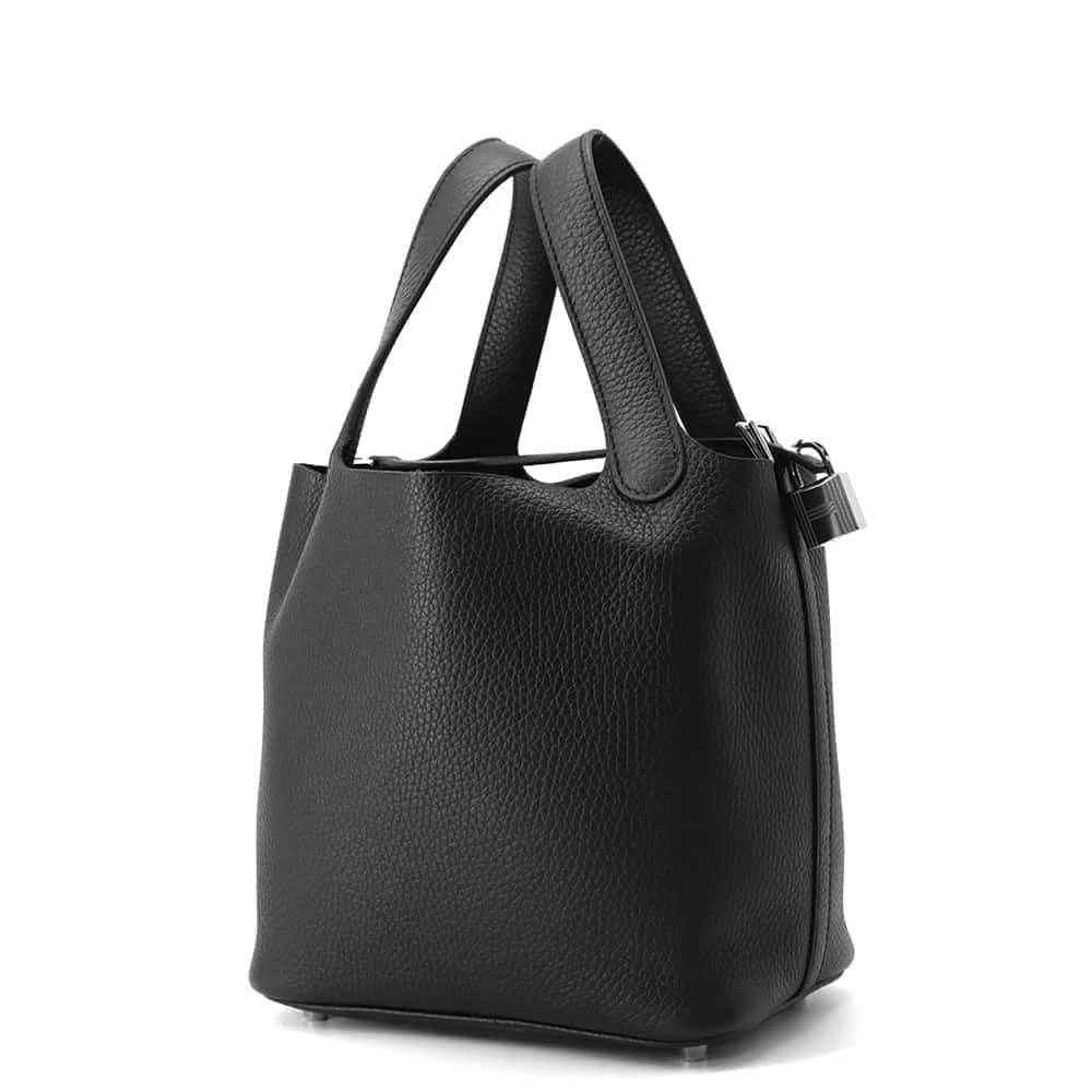 エルメス ハンドバッグ ピコタンロックPM ブラック/シルバー金具  