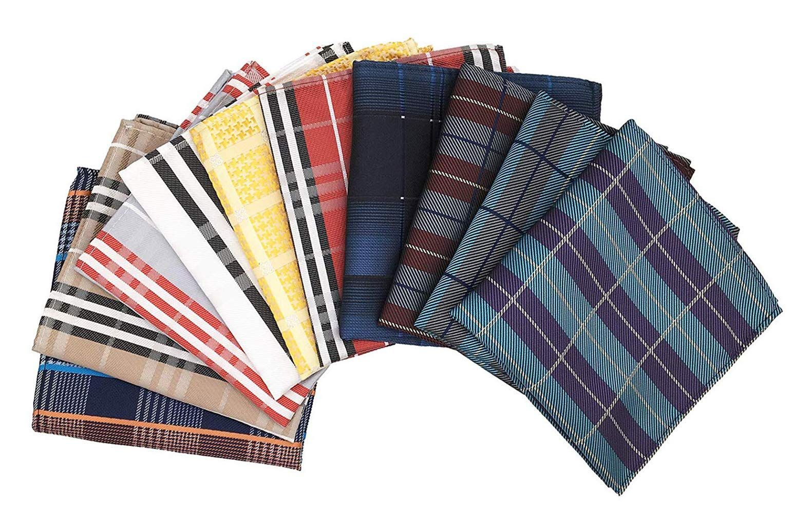 セール 紳士 おしゃれ おしゃれ 結婚式 ハンカチ ストライプ チェック ペイズリー プレゼント メンズ シルク いろんな柄 10枚セット ポケットチーフ MENDENG