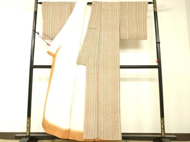 逸品◇未使用!正絹◎鬼しぼ縮緬極上色無地161cm一つ紋(丸に下がり藤)袷 逸品◇未使用!正絹◎鬼しぼ縮緬極上色無地161cm一つ紋(