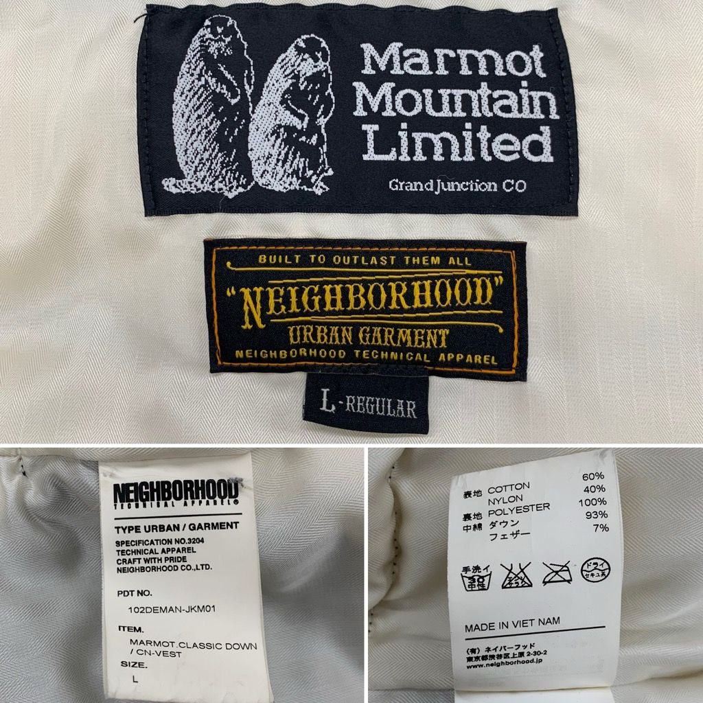 ⚫︎Marmot NEIGHBORHOOD カモフラ ダウンベスト ネイバーフッド ⚫︎Marmot NEIGHBORHOOD カモフラ ダウンベスト ネイバーフッド
