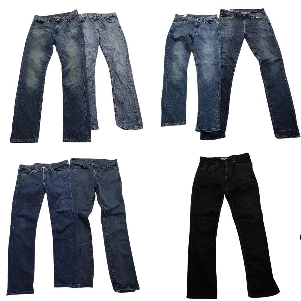 古着卸 リーバイス 511 デニム パンツ 7枚セット メンズ 33 |34 ブラックデニム インディゴブルー 古着 NA5787