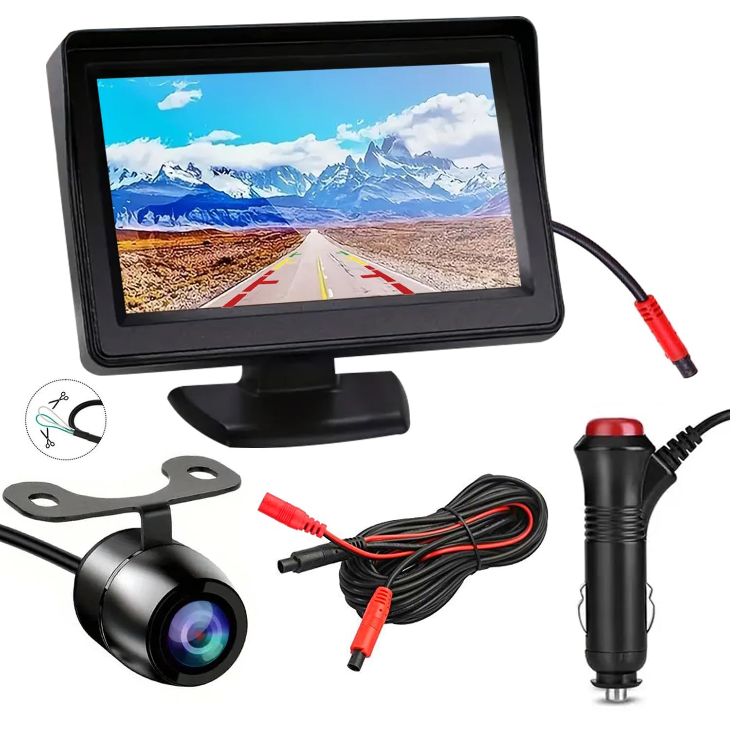 新品 Stynxro バックカメラモニターセット 4.3インチLCDバックモニター 