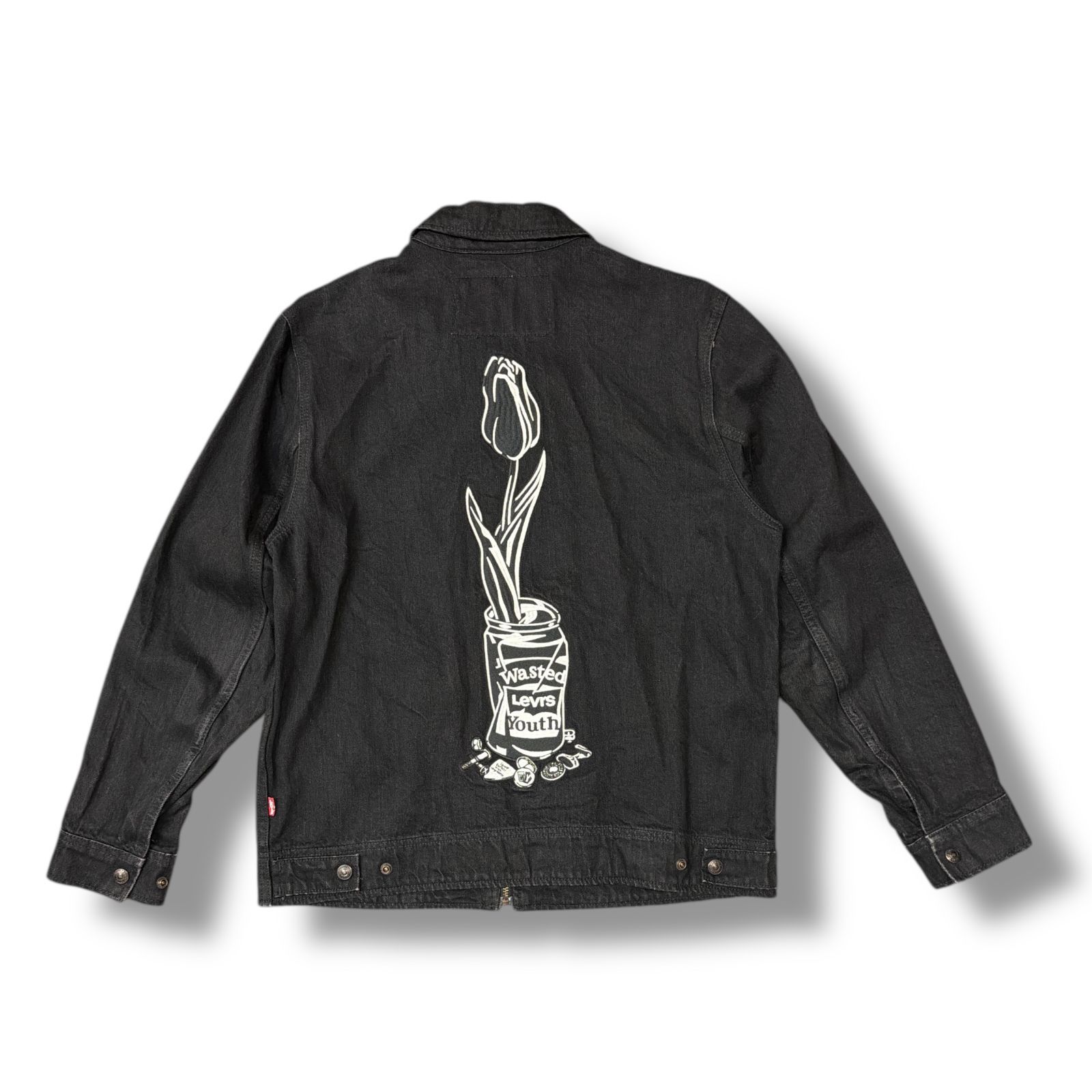 WASTED YOUTH × LEVI S DENIM WORK JACKET デニムワークジャケット ブルゾン コーチジャケット ウェイステッドユース リーバイス コラボ PC9-A2247-0000 ブラック S 1382M5
