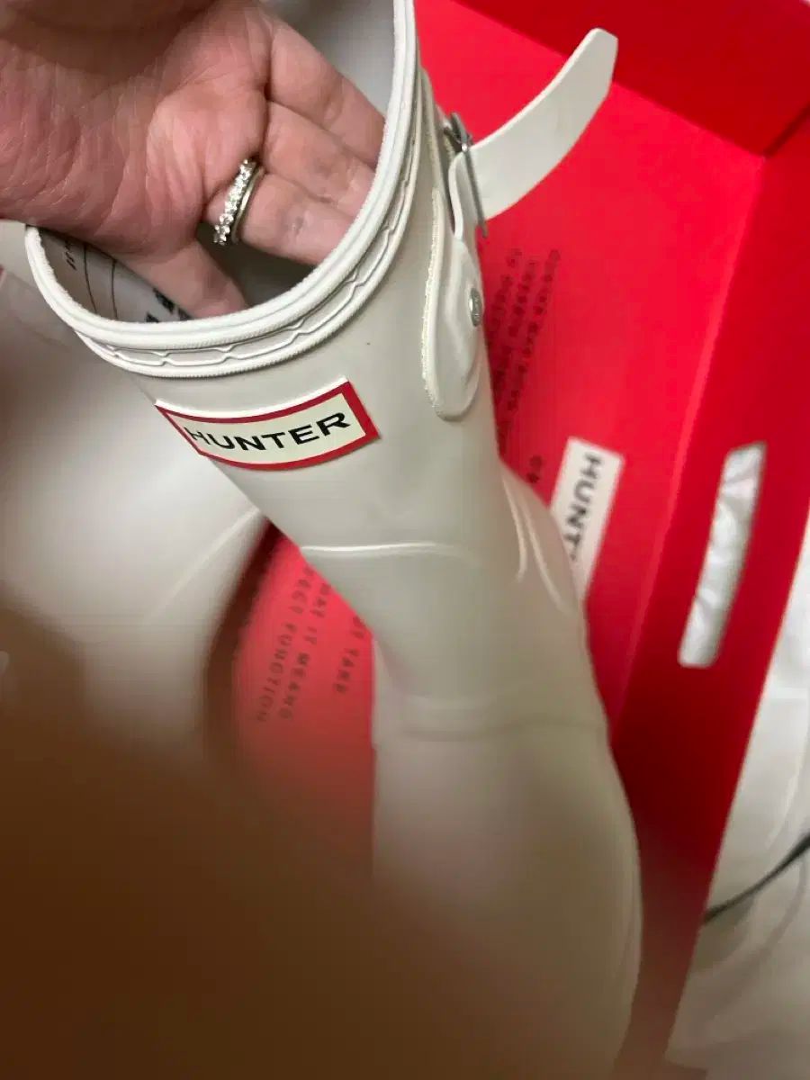 ハンター レインブーツ 白 ショート ブーツ