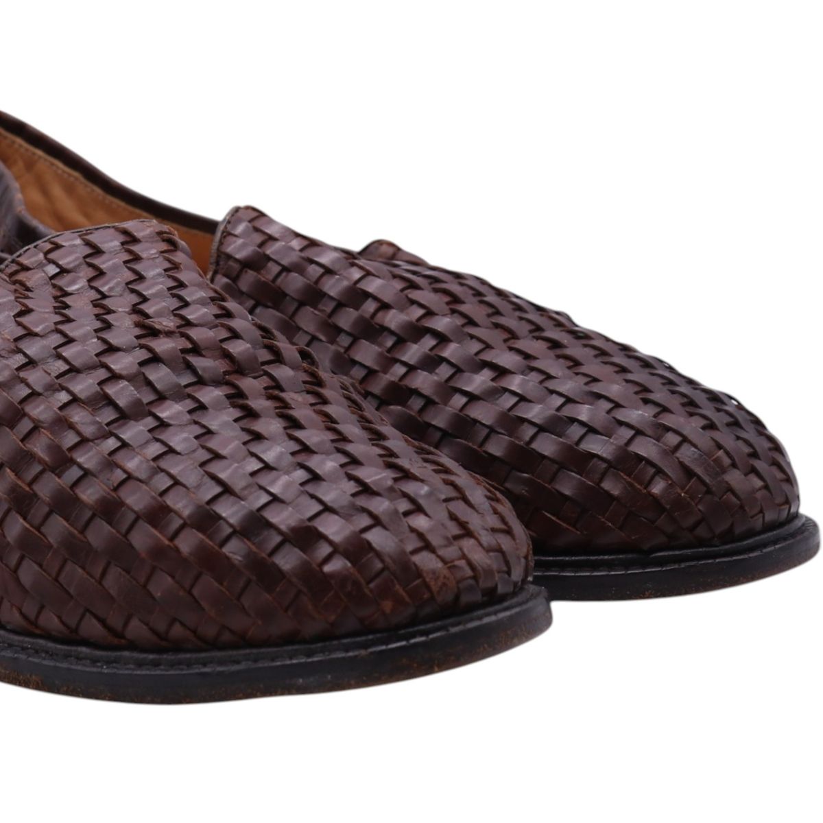 編み込み ローファーシューズ