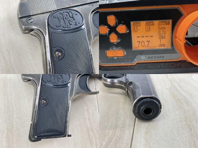 レプリカ ブローニング M1910 シルバー 動作OK 固定スライド マルシン FN M1910 シルバーサイレンサー マルシン 固定スライドガスガン