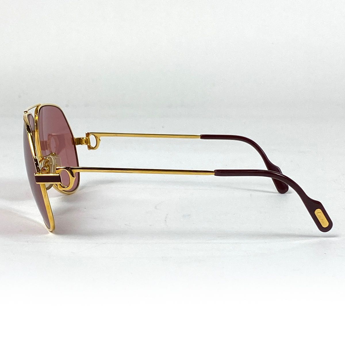 カルティエ CARTIER ティアドロップ サングラス アイウェア サングラス GP プラスチック ゴールド ピンク レディース