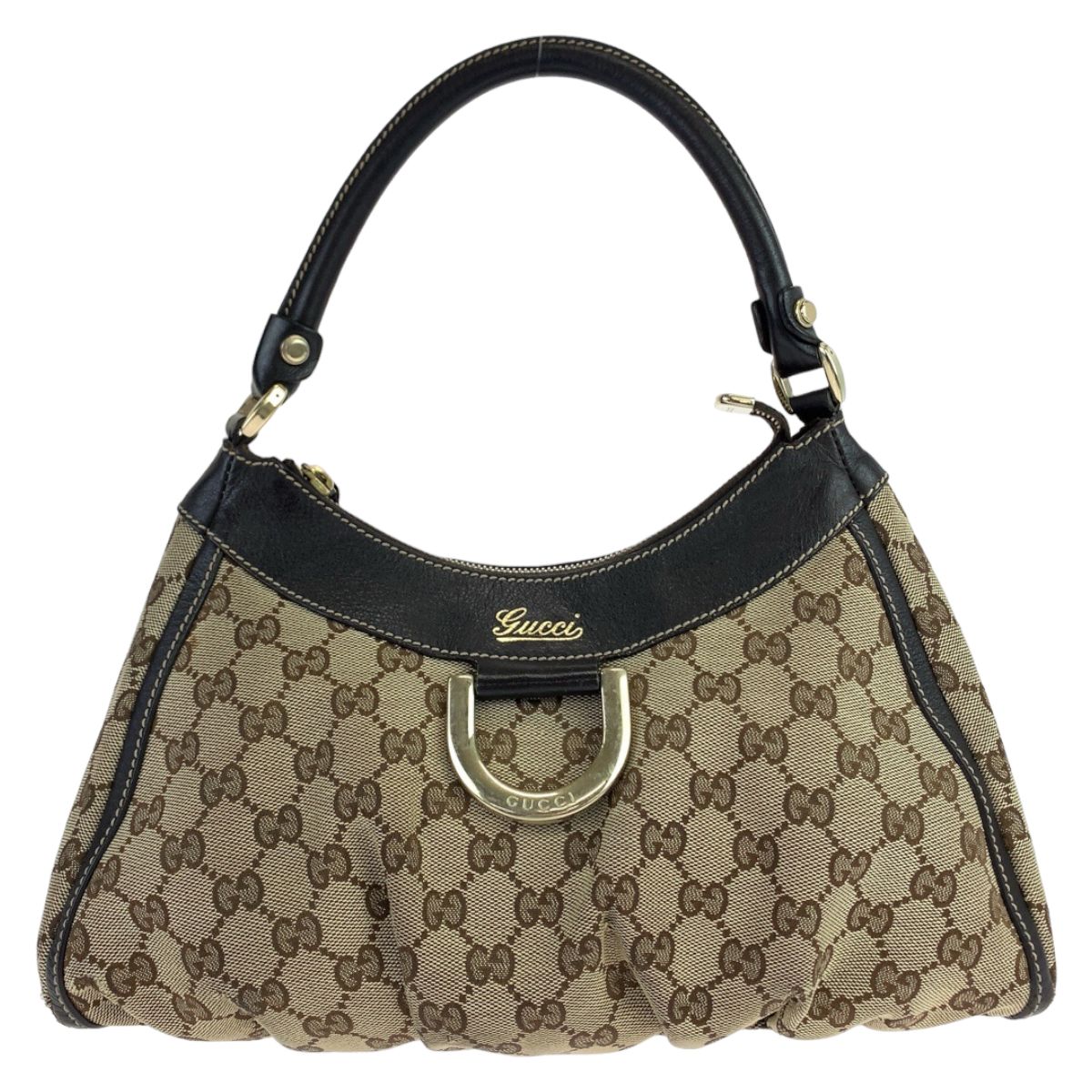GUCCI グッチ アビー ベージュ ブラウン 茶 ゴールド金具 GGキャンバス 