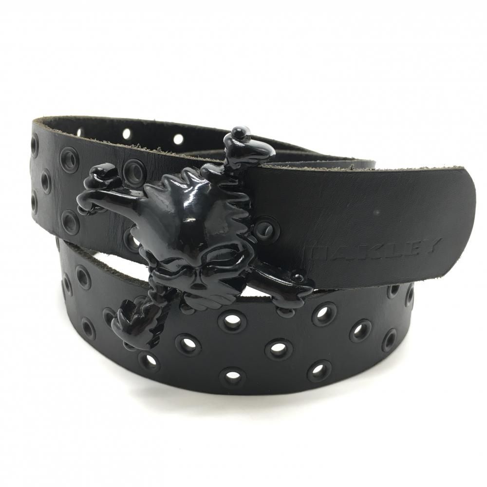 オークリー トップ式ベルト 黒 バックススカル メンズ  ゴルフウェア Oakley