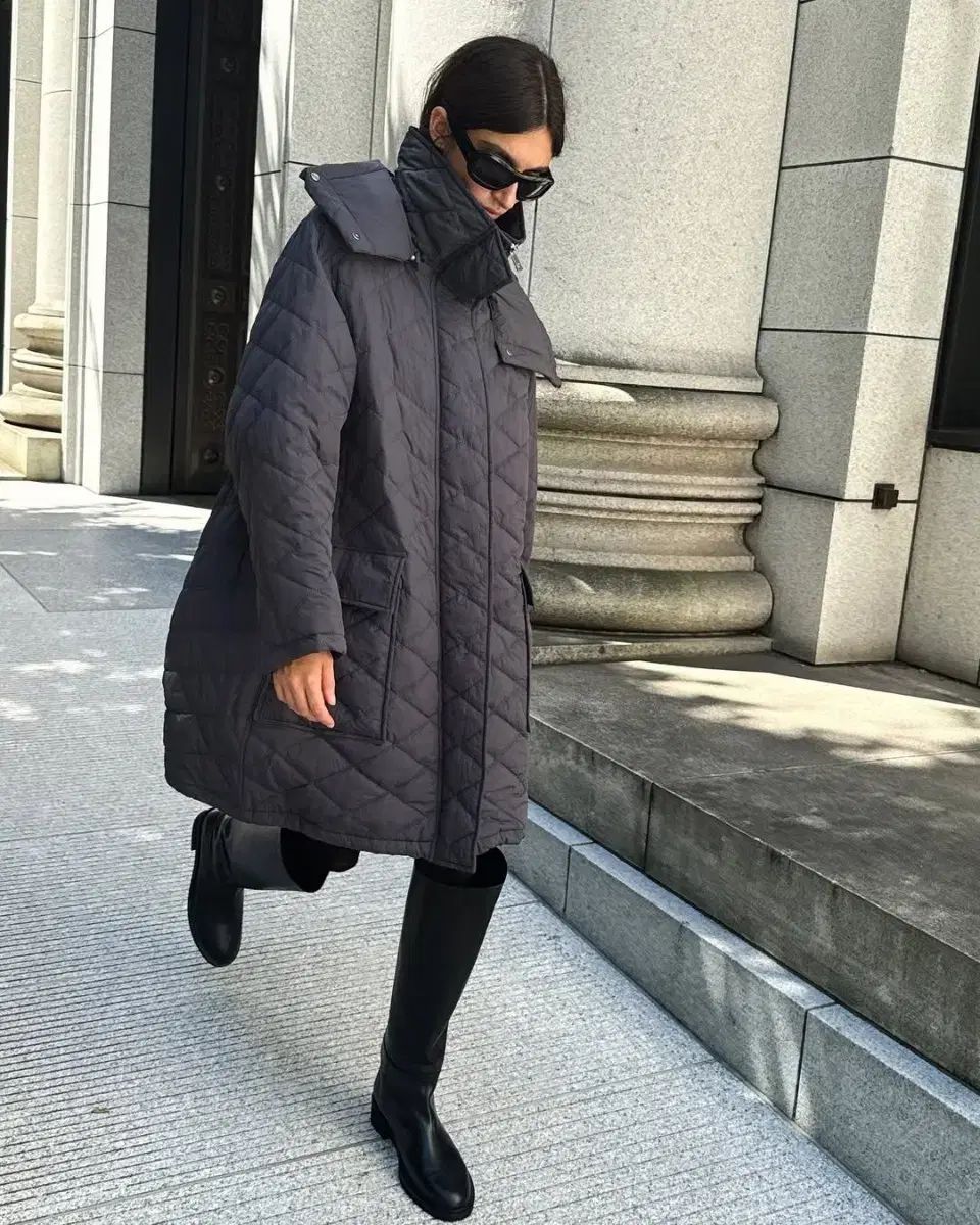 ORR オル エア キルティング フード アウター XS チャコールグレー