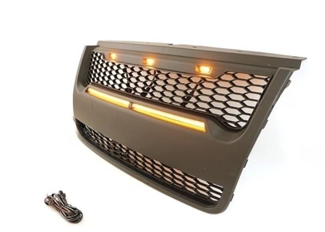 しました LED付き フォードエクスプローラー 4代目 U251 ２色選択 フロントグリル グリル 流れるランプ 外装 2005-2010年 FORDロゴ付き