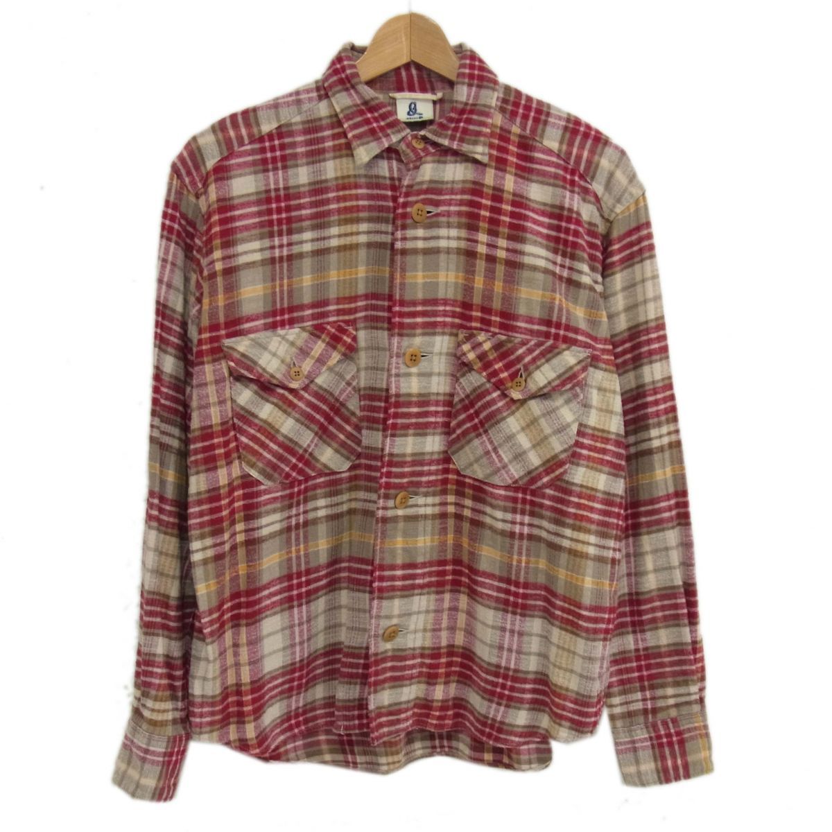 希少 80s 45rpm ネルシャツ S マスタードチェック 希少 80s 45rpm ネルシャツ S マスタードチェック