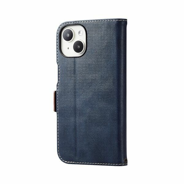 【新品・7営業日以内発送】ELECOM エレコム PM-A23APLFYNV iPhone15 ケース レザー カバー 手帳型 マグネット 衝撃吸収 薄型 スタンド機能付 ステッチ ネイビー PMA23APLFYNV【沖縄離島販売不可】