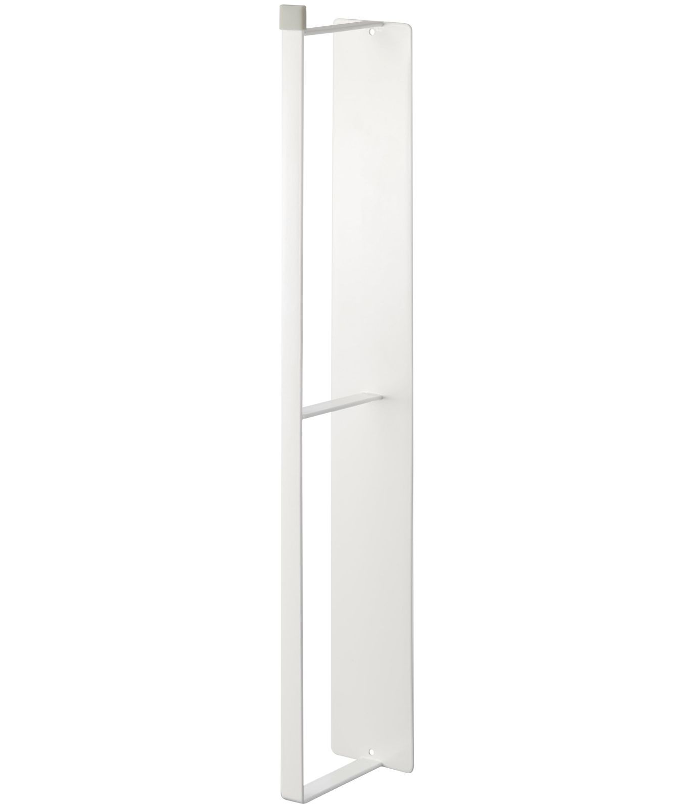 ホワイト 約W6×D8.5×H46cm 洗濯ハンガー収納ラック プレート Plate ハンガー マグネット 収納 洗濯機横 簡単取付 山崎実業(Yamazaki) フック付き 3585