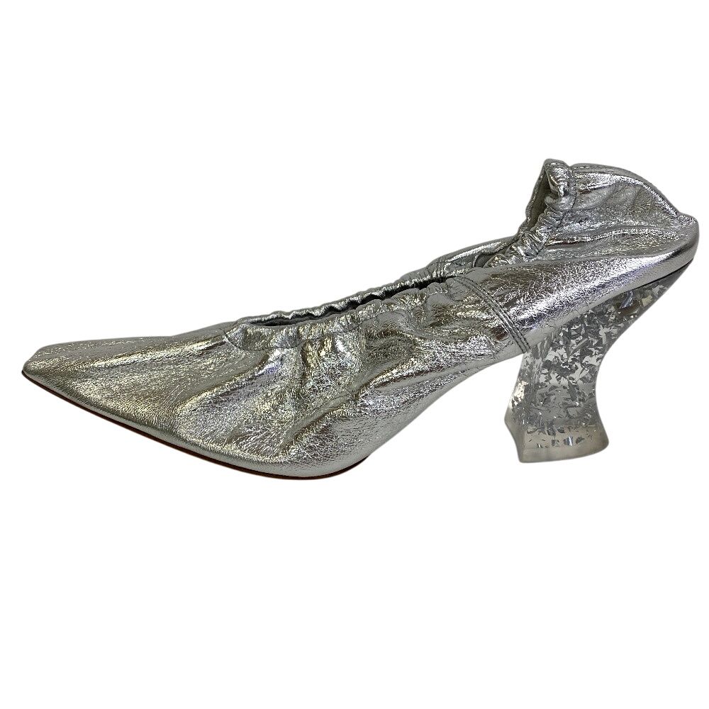 ５％OFF フォロワークーポン BOTTEGAVENETA ボッテガヴェネタ パンプス シルバー レディース