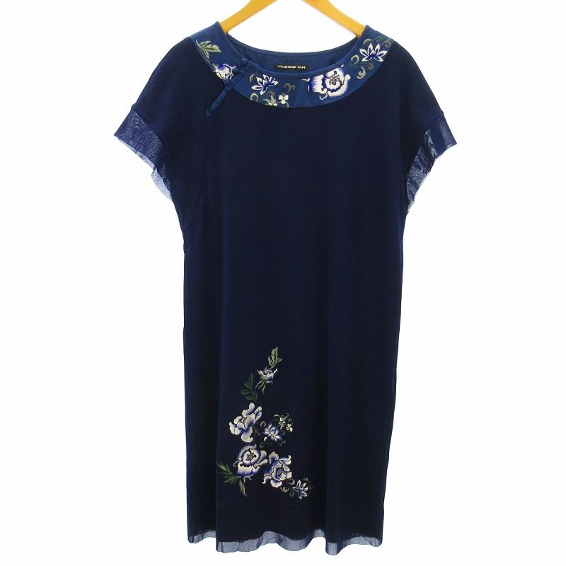 ヴィヴィアンタム VIVIENNE TAM 花刺繍 パワーネット ワンピース