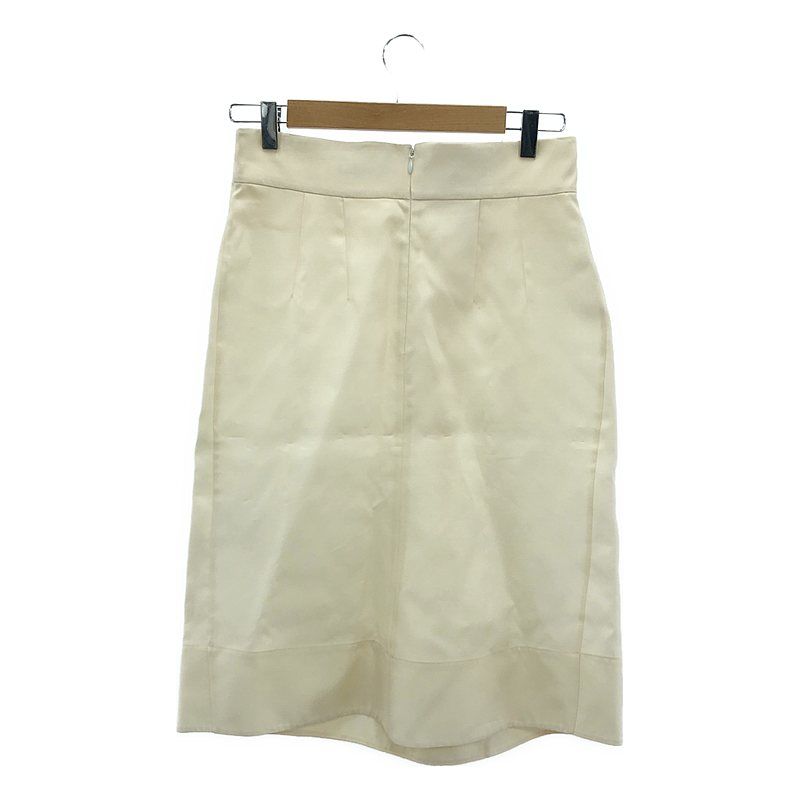 JIL SANDER / ジルサンダー | ウール シルク タック デザイン スカート