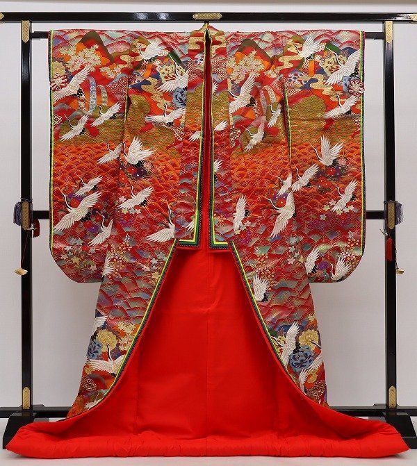 色打掛 掛下 セット 飛翔鶴 豪華な松葉模様 KK-2196 904b.jpg