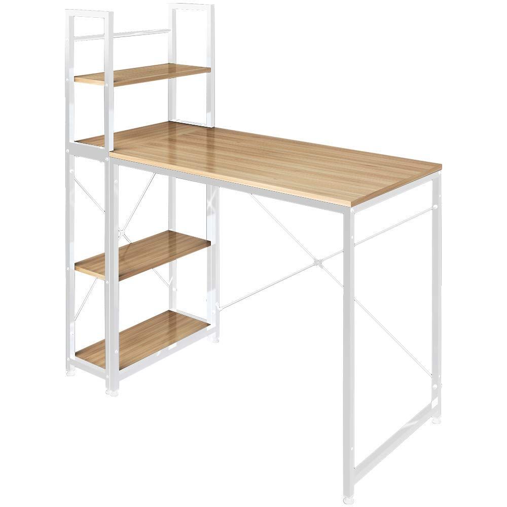 収納 左右入替可 両用デスク ナチュラル×ホワイト パソコンデスク ハイタイプ 111×50×121 オーエスジェイ OSJ WF192557CAA