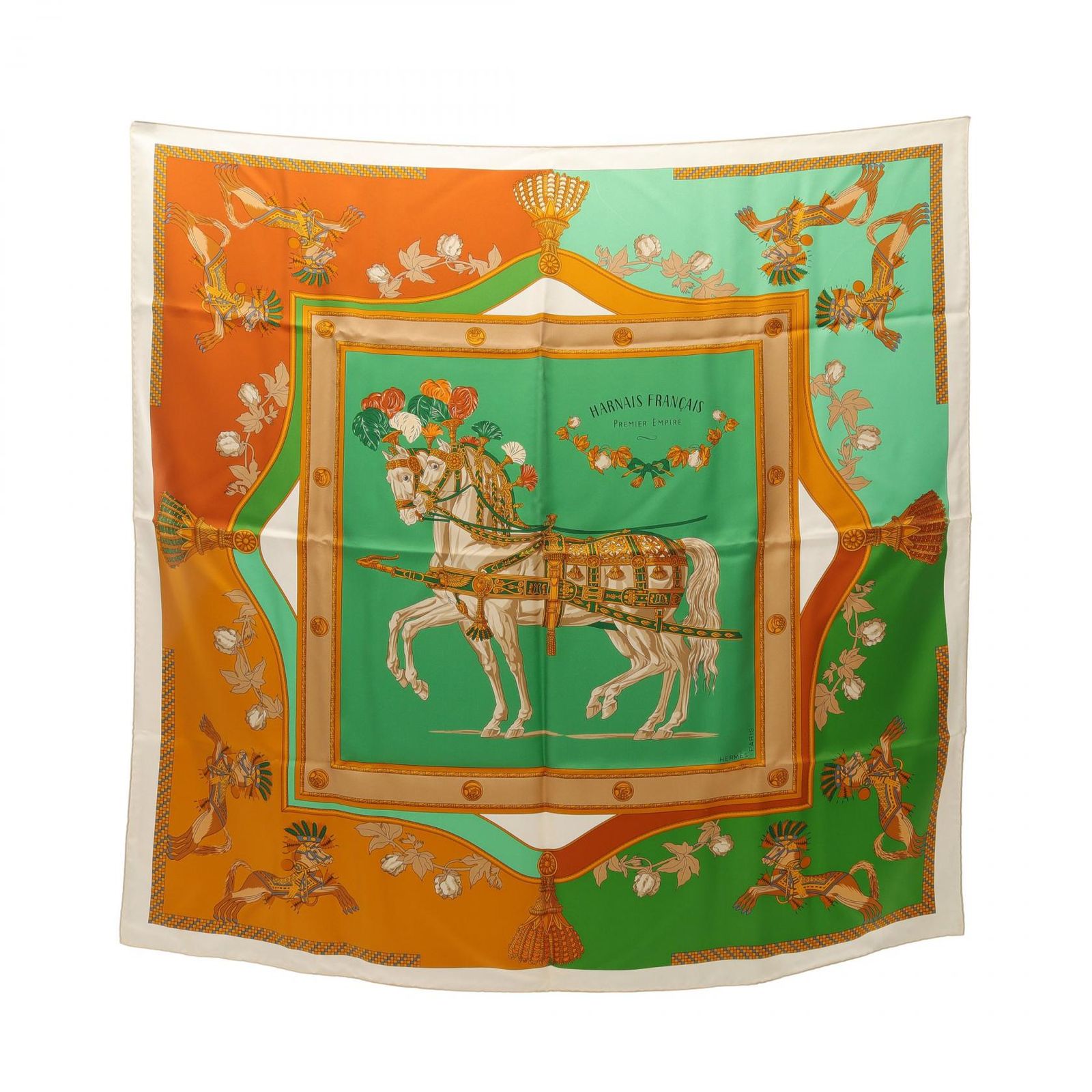 HERMES エルメス カレ90 Harnais Francais PREMIER EMPIRE スカーフ
