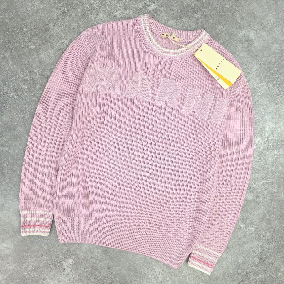 MARNI マルニ キッズ ロゴ刺繍 リブニット ニット レディース コットン 