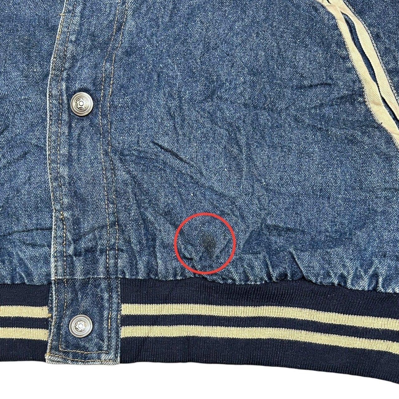 Jon Lauren (ジョンローレン) デニムスタジャン 袖切替 刺繍 2X